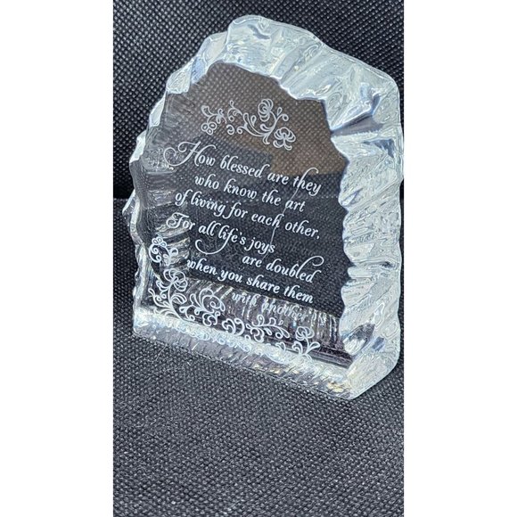 Rare How Blessed Are They Inspirational Paperweight, Shelf Home Decor Crystal - Picture 10 of 13